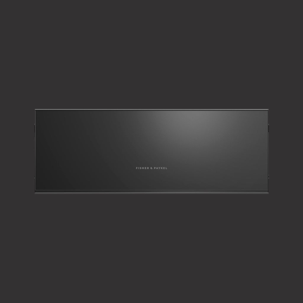 30" Minimal Vacuum Drawer, Black Glass - Push to Open