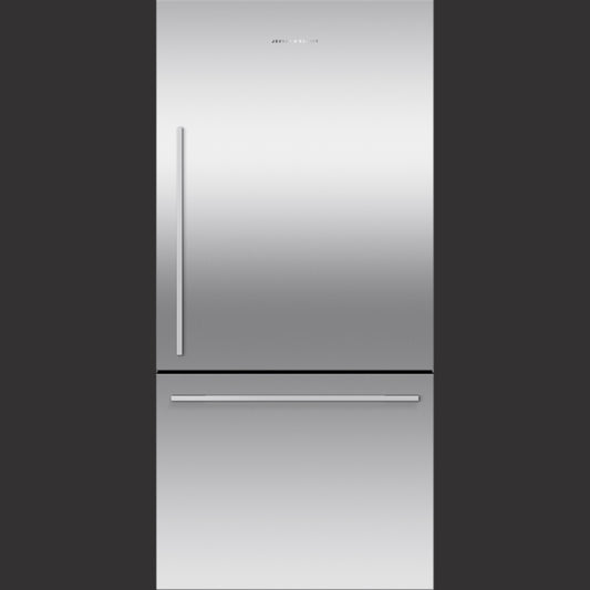32" Bottom Mount Refrigerator Freezer, 17 cu ft, Stainless Steel, Non Ice & Water, Right Hinge, Counter Depth Contemporary