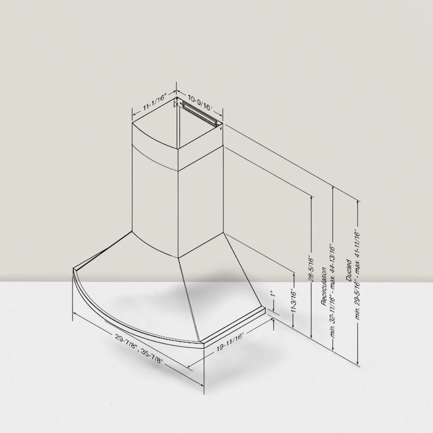 30-36 Inch Chimney Range Hood - WCN13