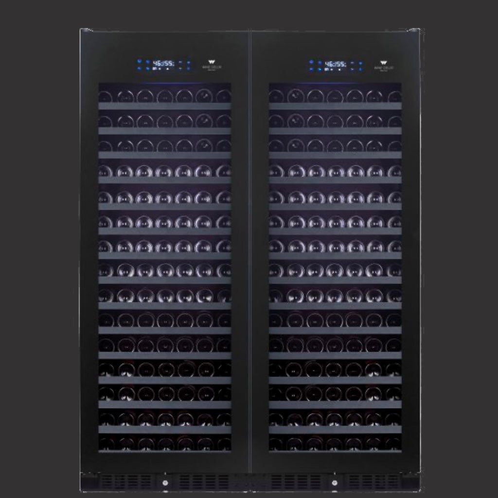 Black Pearl Serie - "Built-in" Full glass door without frame - Not reversible, 388 bottles Wine Cell'R WC194FGB5-2