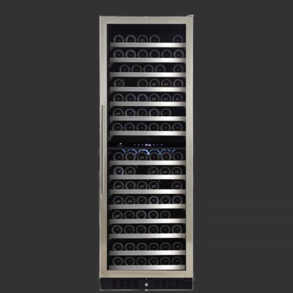 Diamond Serie - "Built-in" Glass door stainless steel seamless frame - Reversible, 166 bottles Wine Cell'R WC166SSDZ5