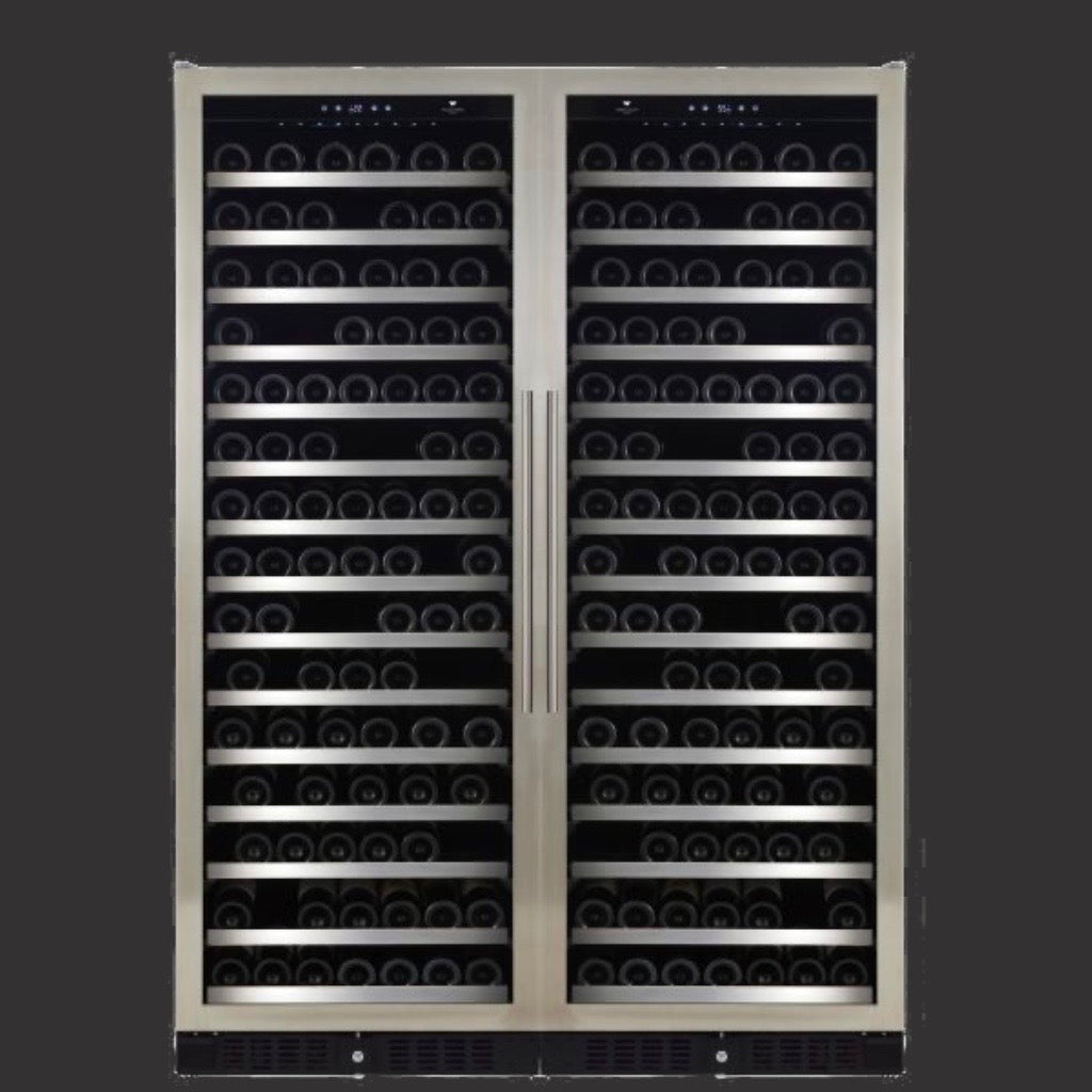 NEW - Diamond Serie - "Built-in" Glass door stainless steel seamless frame , 362 bottles Wine Cell'R WC181SSSZ5-2
