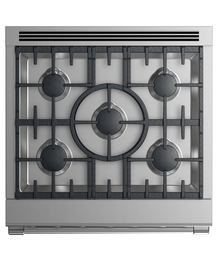 Dual Fuel Range, 30", 5 Burners, pdp