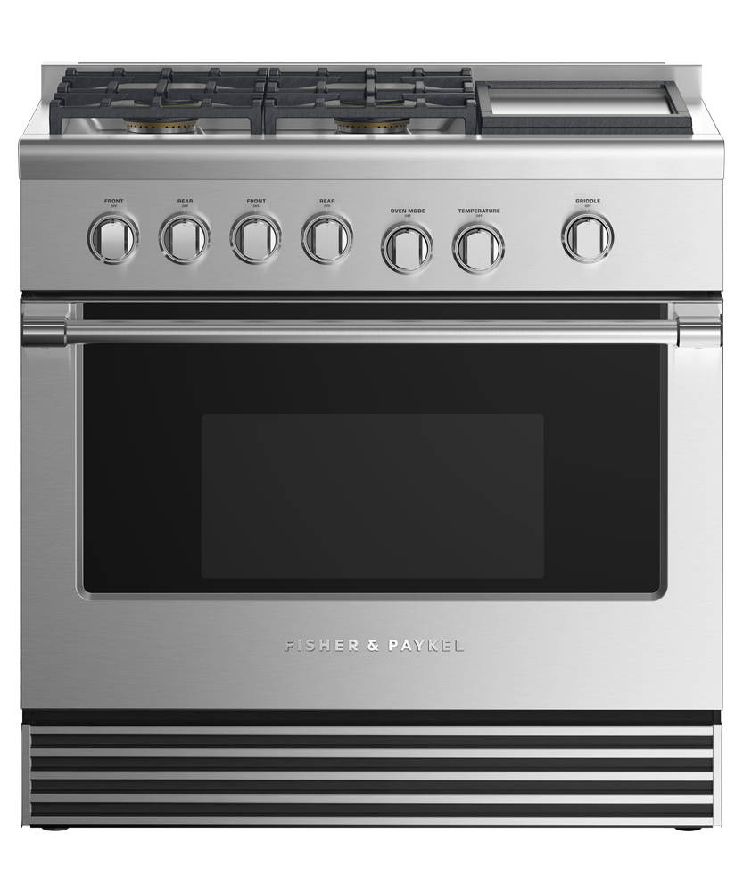 Dual Fuel Range, 36", 4 Burners with Griddle, pdp