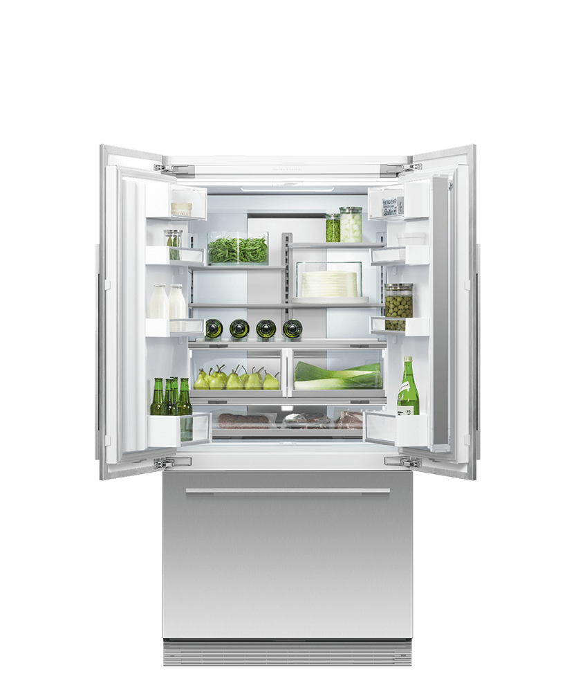 Integrated French Door Refrigerator Freezer, 36", Ice & Water, hi-res