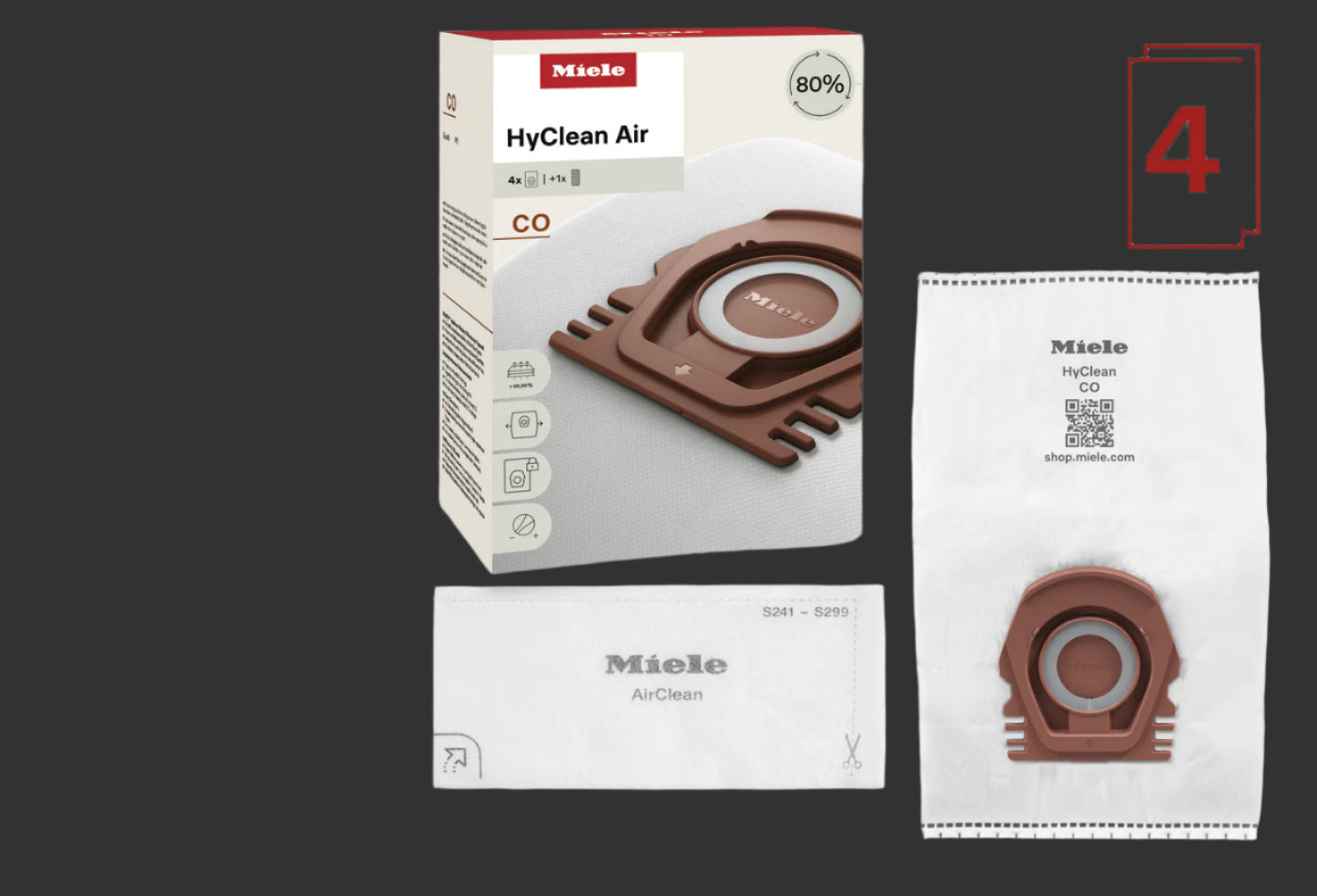 Dustbag CO  Guard  4 pack HIClean Air M1
