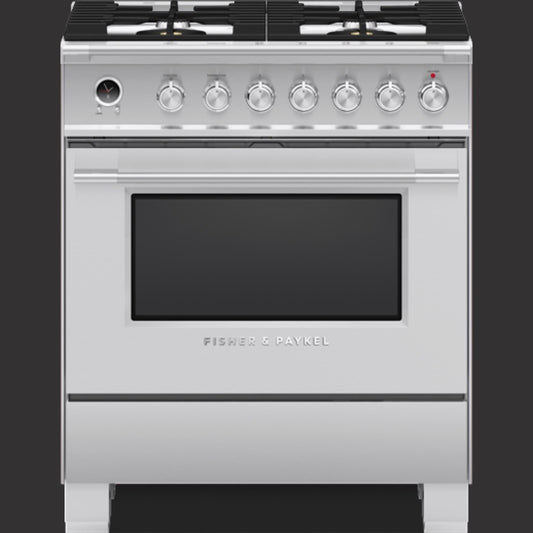 30" Classic Dual Fuel Range, 4 Burner, Self-cleaning, Stainless Steel