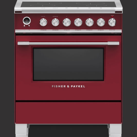 30" Classic Induction Range, 4 Zone, Self-cleaning, Red