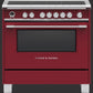 36" Classic Induction Range, 5 Zone with SmartZone, Self-cleaning, Red