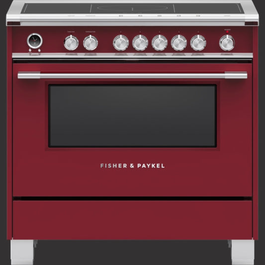 36" Classic Induction Range, 5 Zone with SmartZone, Self-cleaning, Red