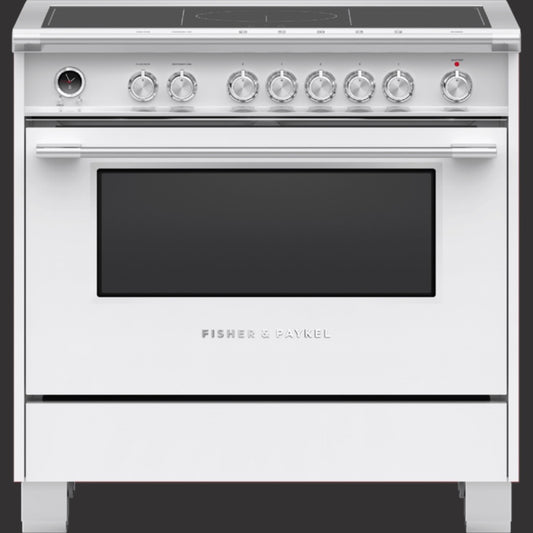36" Classic Induction Range, 5 Zone with SmartZone, Self-cleaning, White