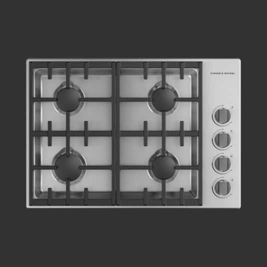 30" Professional Drop-in Cooktop: 4 Burner with Halo Dials, Natural Gas