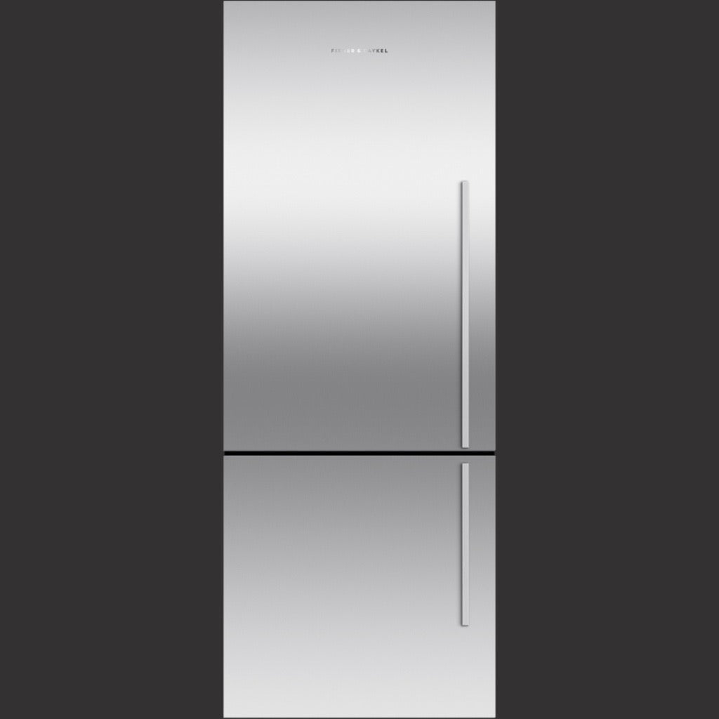 25" Bottom Mount Refrigerator Freezer, 13.5 cu ft, Stainless Steel, Non Ice & Water, Left Hinge, Counter Depth Contemporary