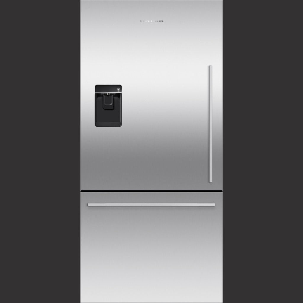 32" Bottom Mount Refrigerator Freezer, 17 cu ft, Stainless Steel, Ice & Water, Left Hinge, Counter Depth Contemporary