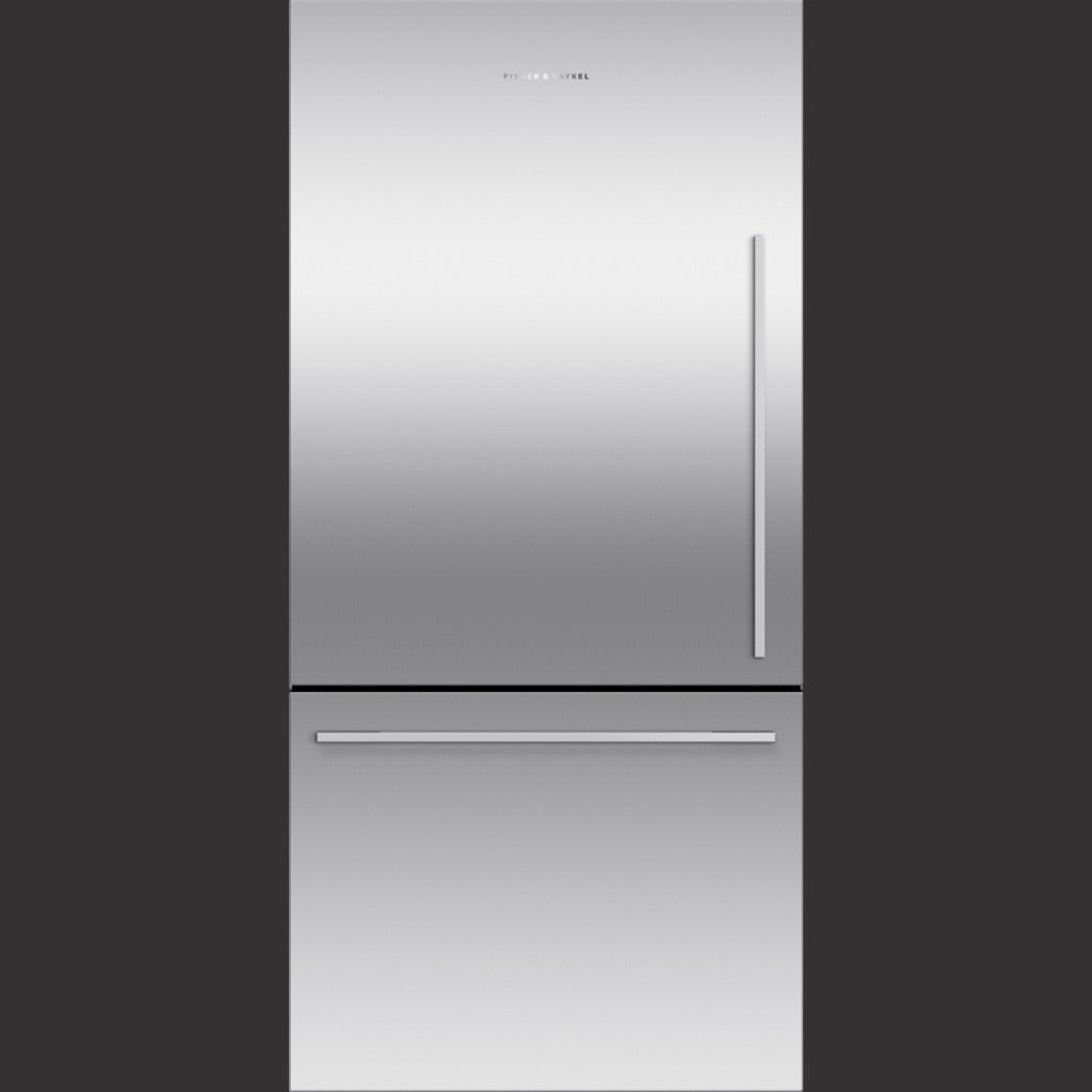 32" Bottom Mount Refrigerator Freezer, 17 cu ft, Stainless Steel, Non Ice & Water, Left Hinge, Counter Depth Contemporary