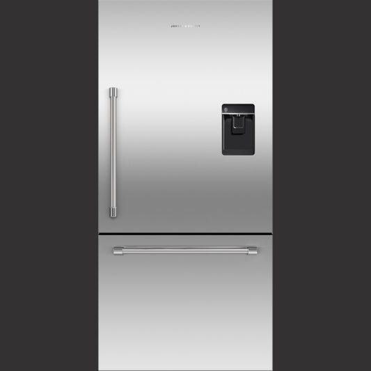 32" Bottom Mount Refrigerator Freezer, Ice & Water, Right Hinge, Professional
