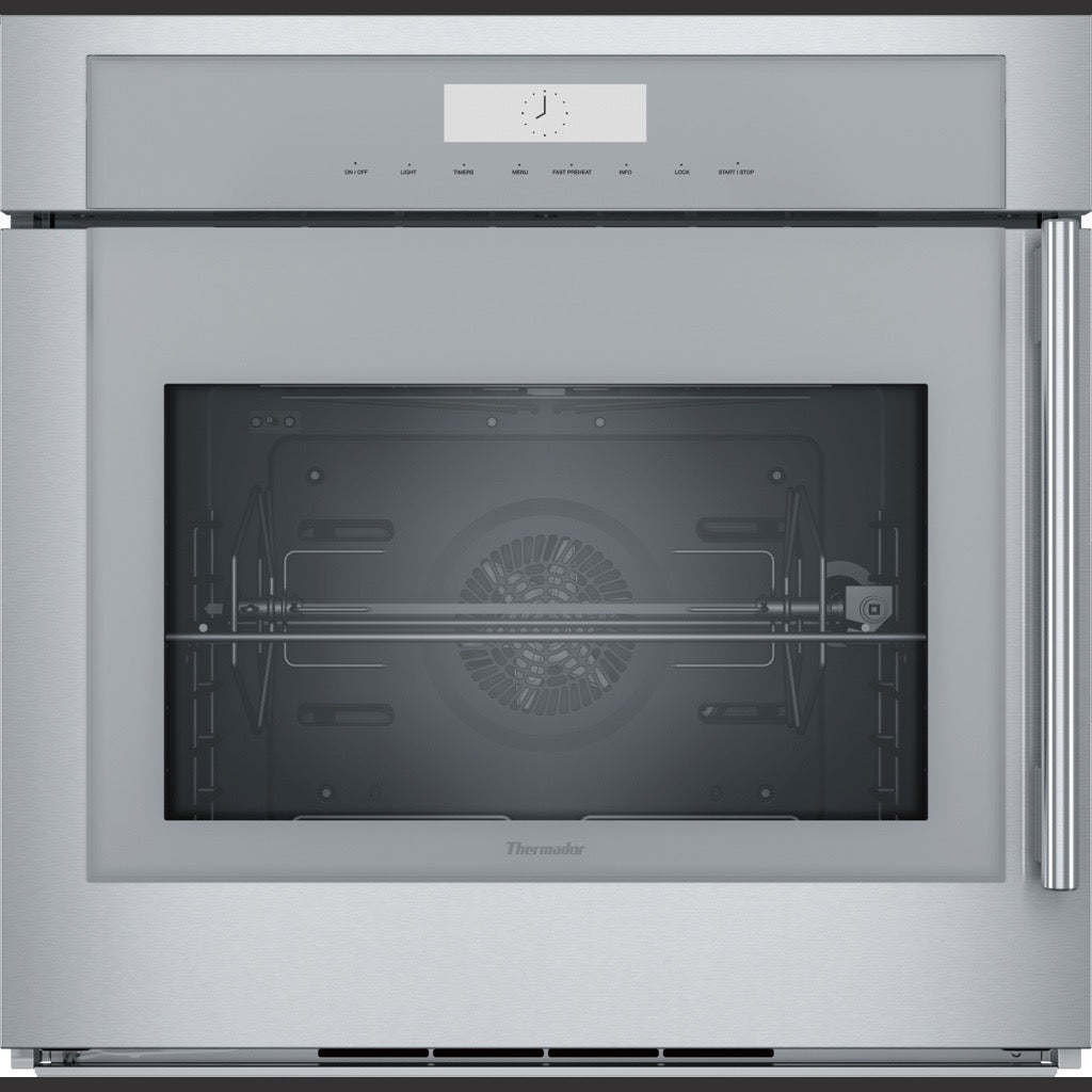 Masterpiece®, Single Wall Oven, 30'', Door hinge: Left, Stainless steel, MED301LWS