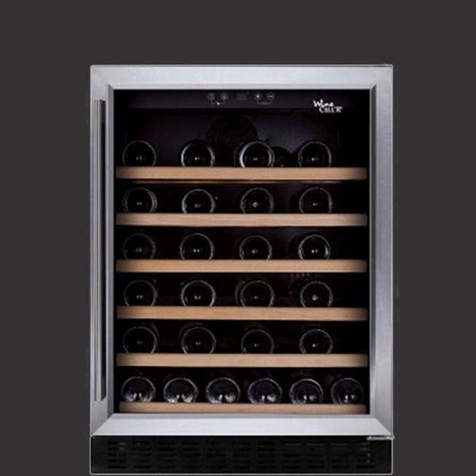 Basic Serie - "Built-in" Glass door stainless steel - Reversible, 46 bottles Wine Cell'R WC46