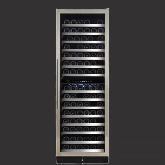 Diamond Serie - "Built-in" Glass door stainless steel seamless frame - Reversible, 166 bottles Wine Cell'R WC166SSDZ5