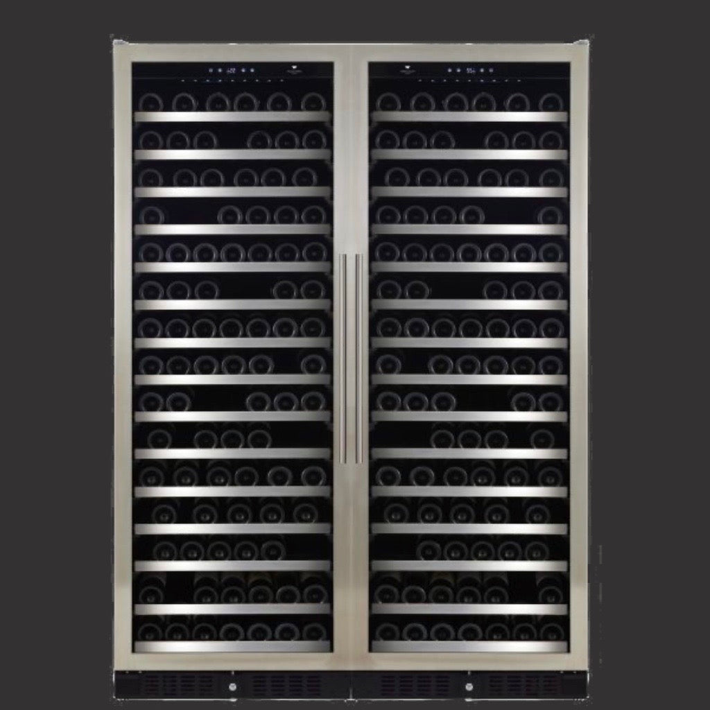 NEW -  Diamond Serie - "Built-in" Glass door stainless steel  seamless frame , 362 bottles Wine Cell'R WC181SSSZ5-2