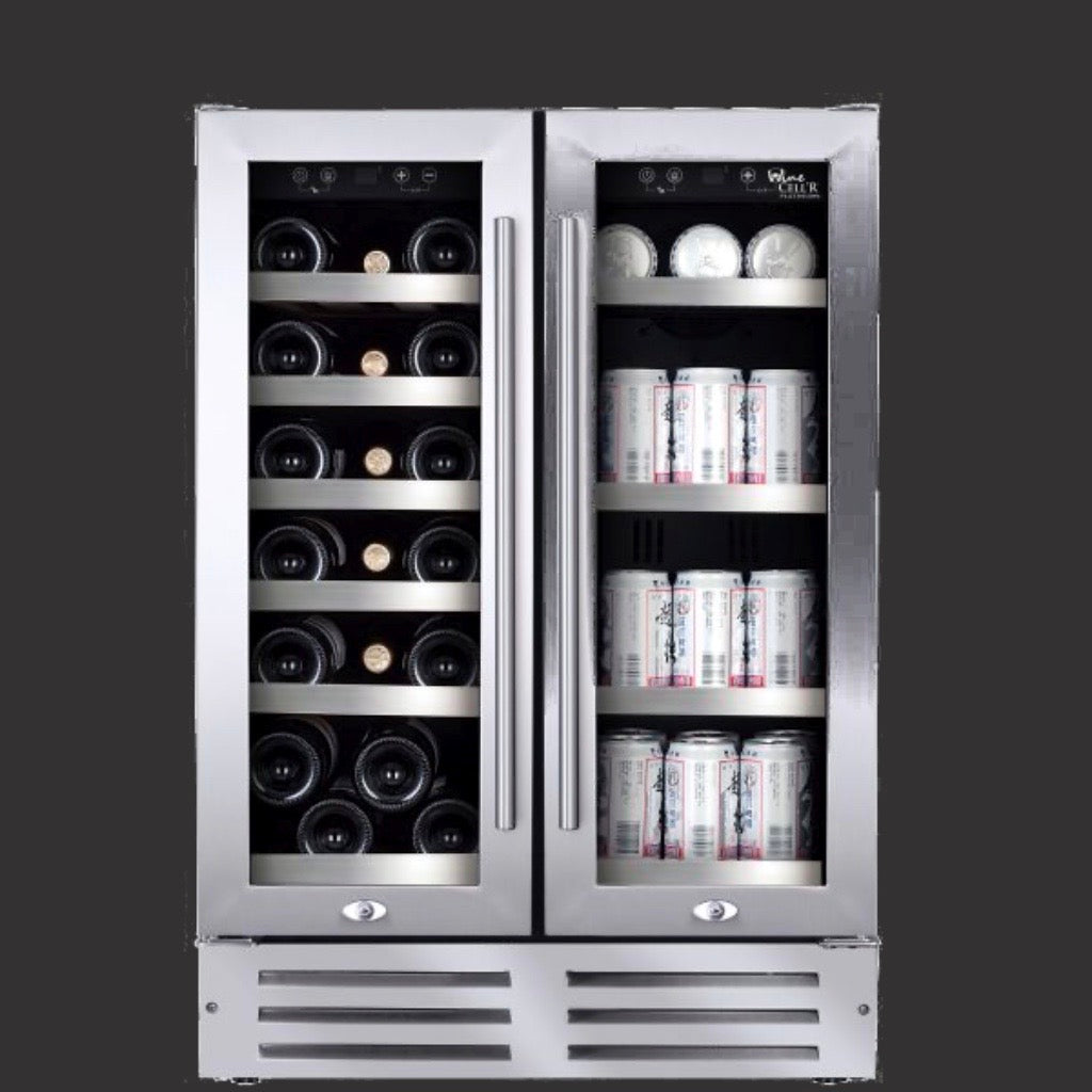 Platinum Serie - "Built-in" French door stainless steel seamless frame, 19 bottles Wine Cell'R WC38SSTBC5