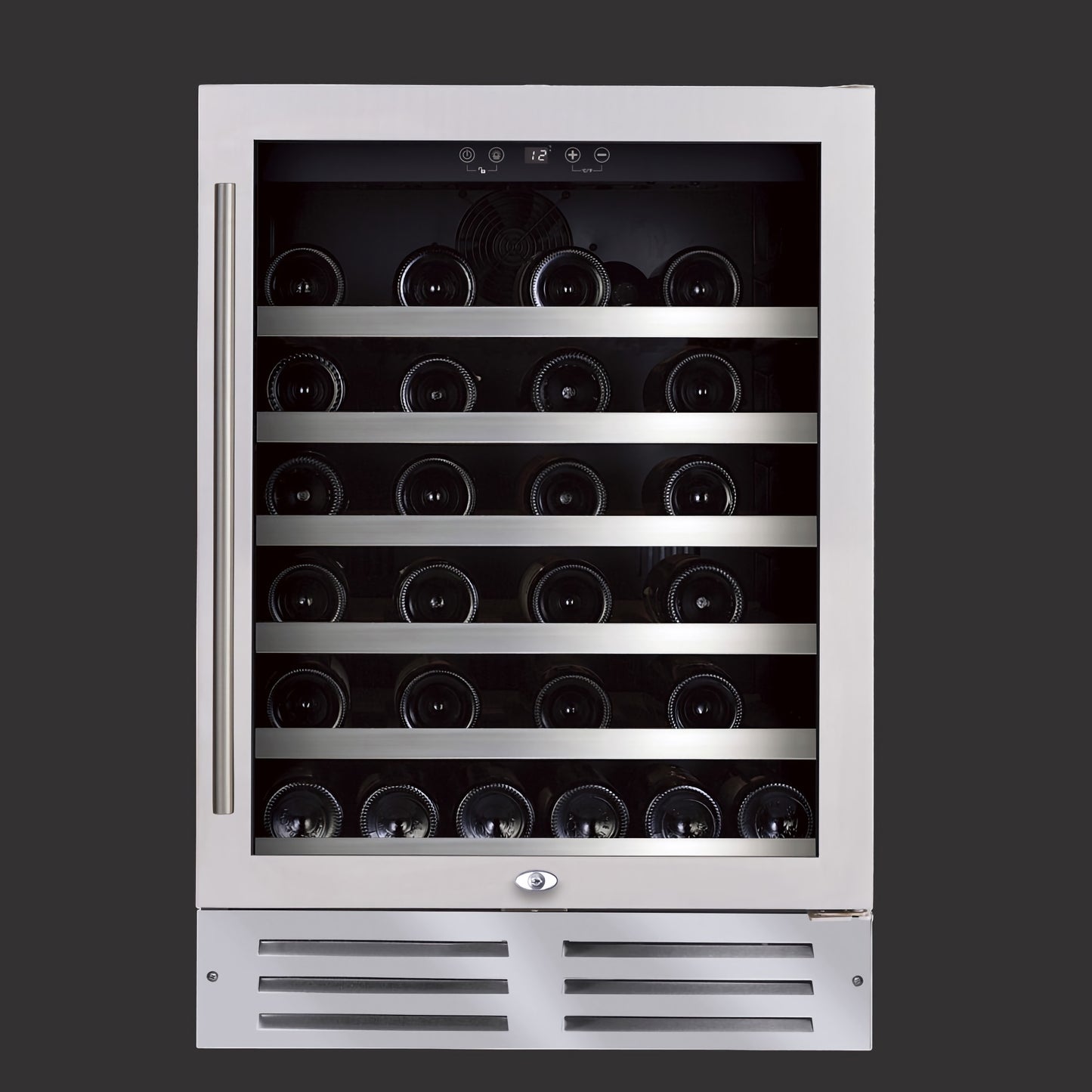 Diamond Serie - "Built-in" Glass door stainless steel seamless frame - Reversible, 46 bottles Wine Cell'R WC46SSTSZ5