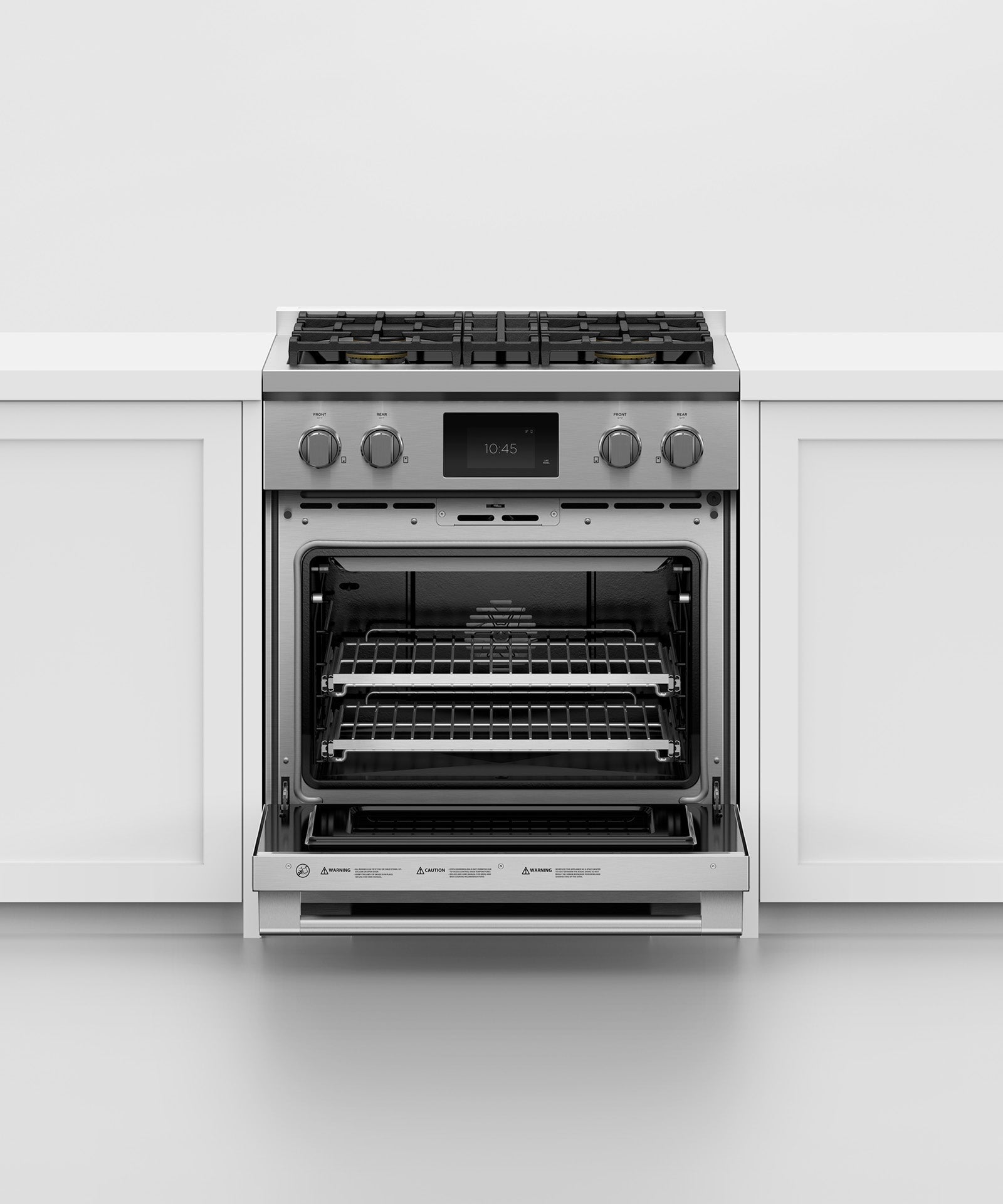 Dual Fuel Range, 30", 4 Burners, Self-cleaning, LPG, pdp