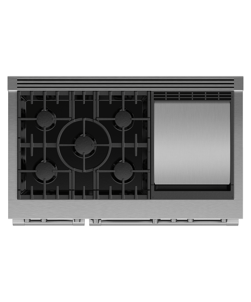 Dual Fuel Range, 48", 5 Burners with Griddle, Self-cleaning, hi-res
