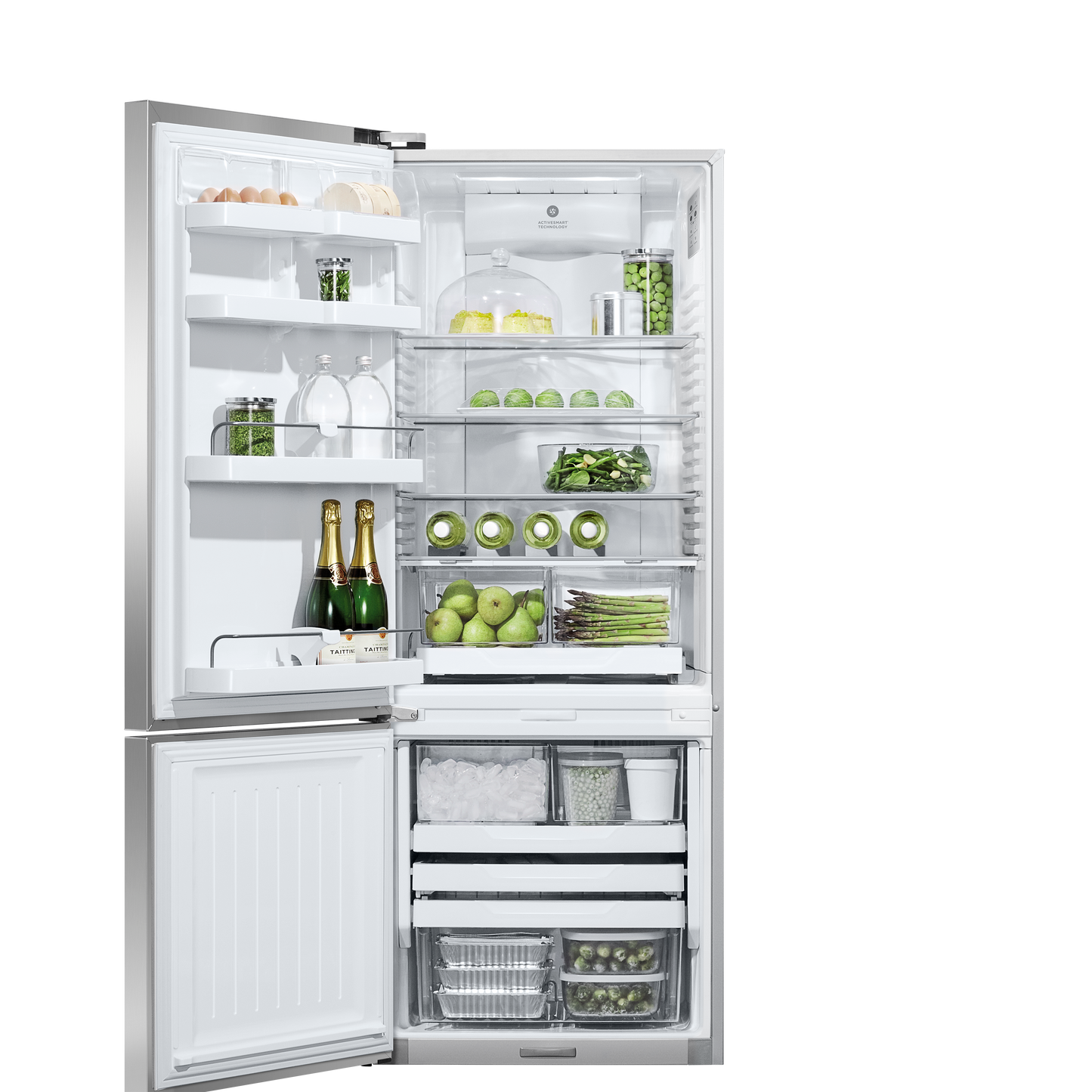 Freestanding Refrigerator Freezer, 25", 13.5 cu ft, Ice & Water, 84-mug-open