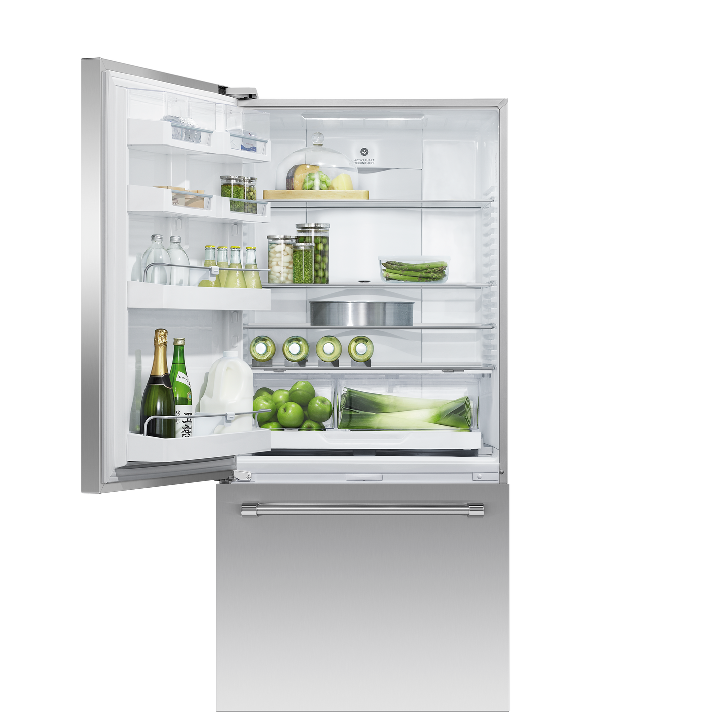 Freestanding Refrigerator Freezer, 32", 17.5 cu ft, Ice & Water, 84-mug-open