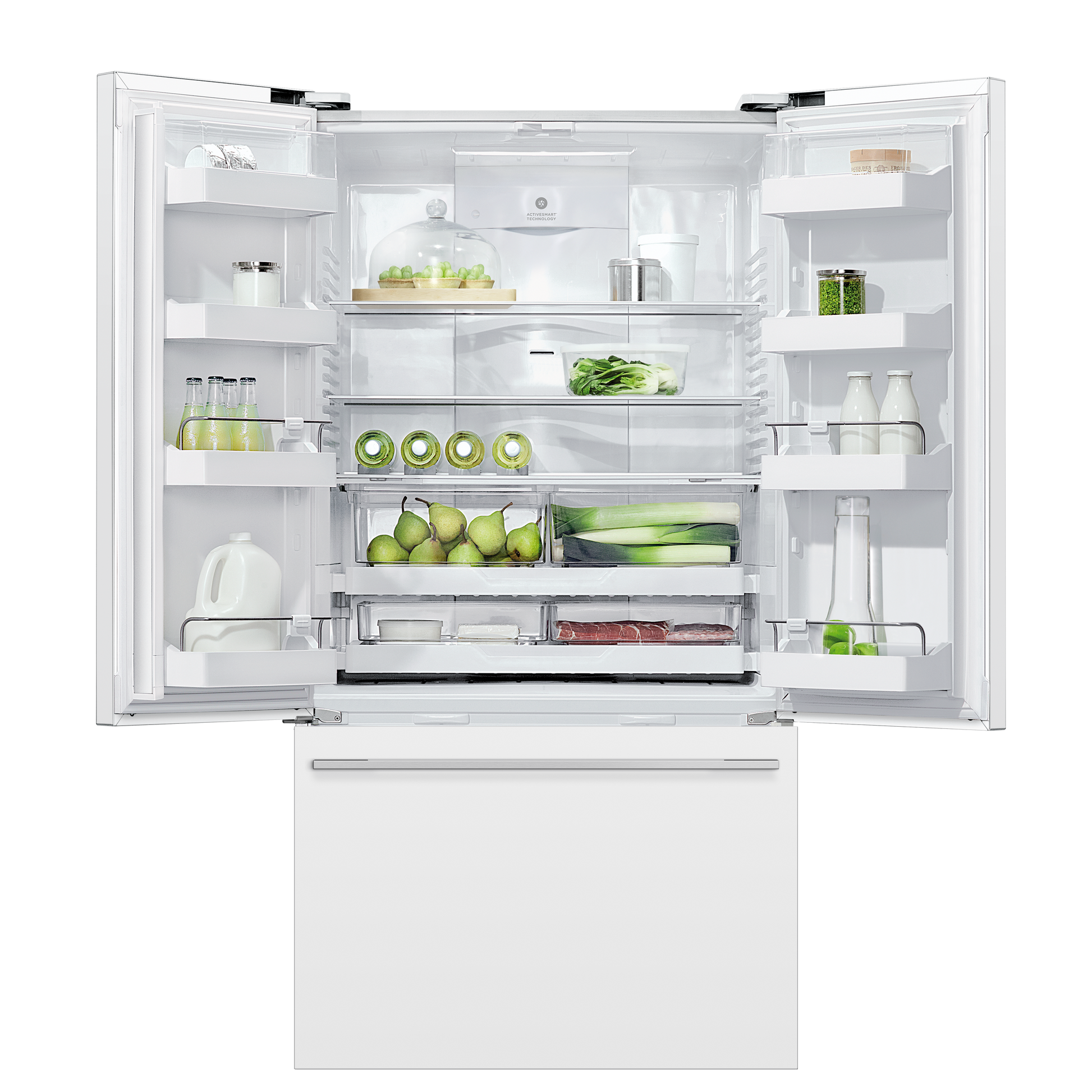 Freestanding French Door Refrigerator Freezer, 36", 20.1 cu ft, 84-mug-open