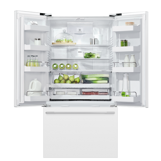 Freestanding French Door Refrigerator Freezer, 36", 20.1 cu ft, 84-mug-open