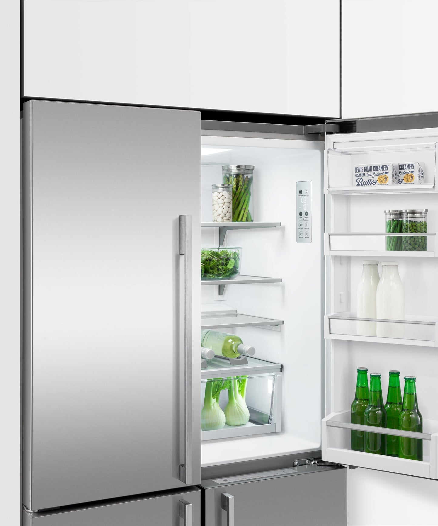 Freestanding Quad Door Refrigerator Freezer, 36", 18.9 cu ft, Ice & Water, pdp