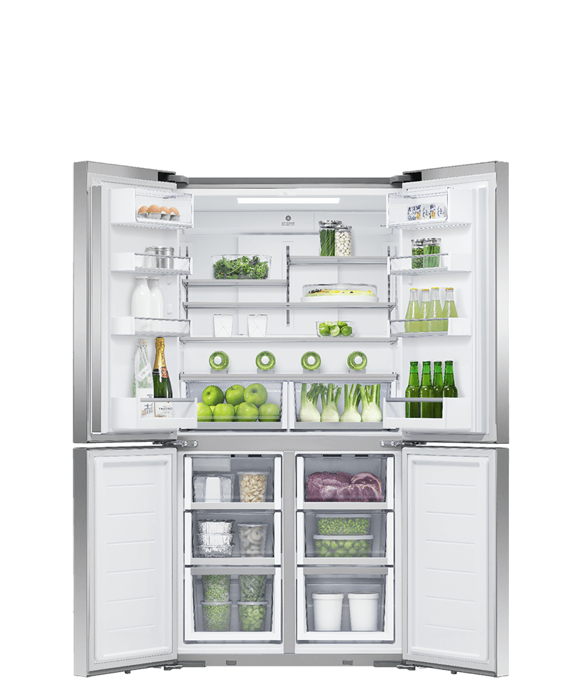 Freestanding Quad Door Refrigerator Freezer, 36", 18.9 cu ft, Ice & Water, hi-res