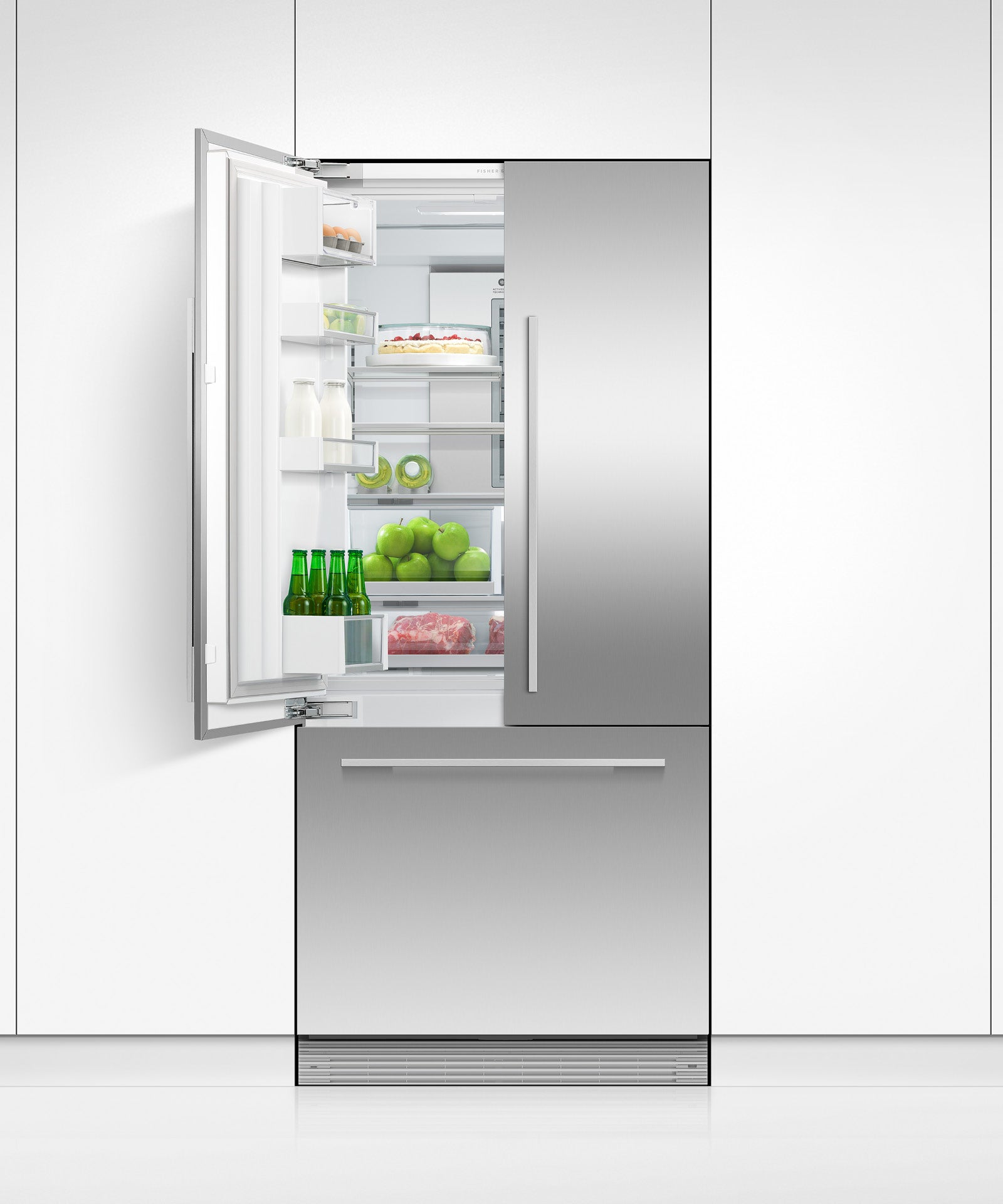 Integrated French Door Refrigerator Freezer, 32", Ice, pdp