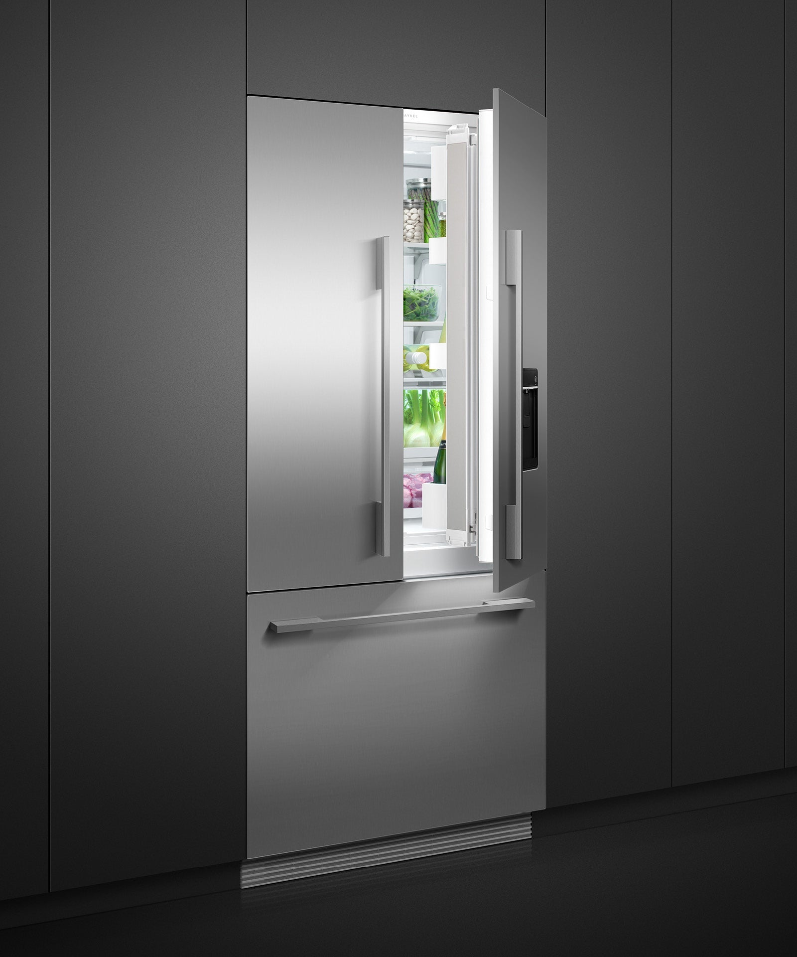 Integrated French Door Refrigerator Freezer, 32", Ice & Water, pdp