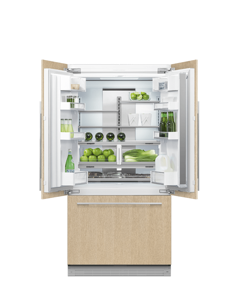 Integrated French Door Refrigerator Freezer, 36", Ice, hi-res