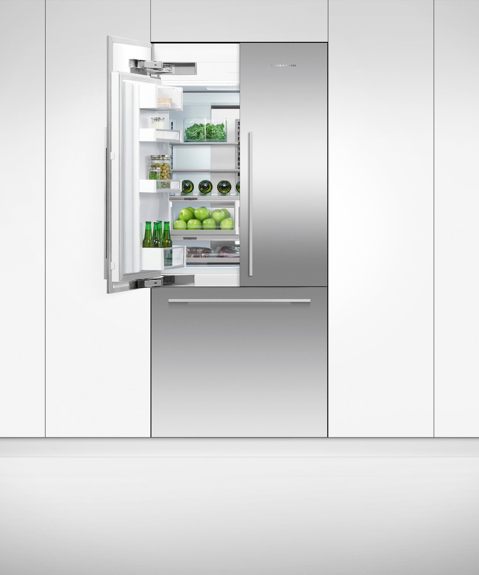 Integrated French Door Refrigerator Freezer, 36", Ice, pdp